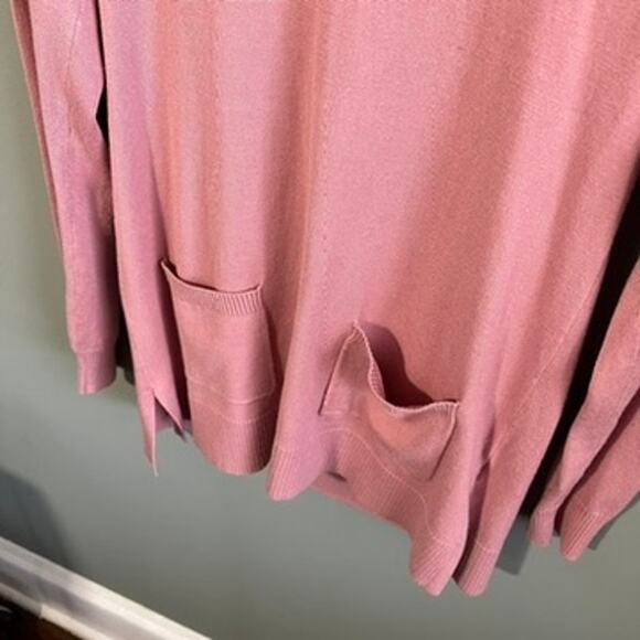 New York & Co NWT Women's Asymmetrical Zip Pink Chic Tunic Sweater, Size Small - Picture 5 of 11